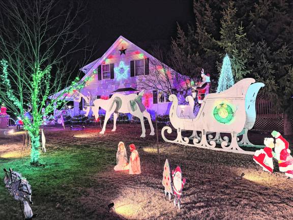 A view of Christmas decorations on Sophie Avenue in West Milford.