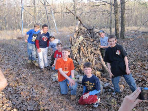 The Webelos had many activities but found time to just hang out too.