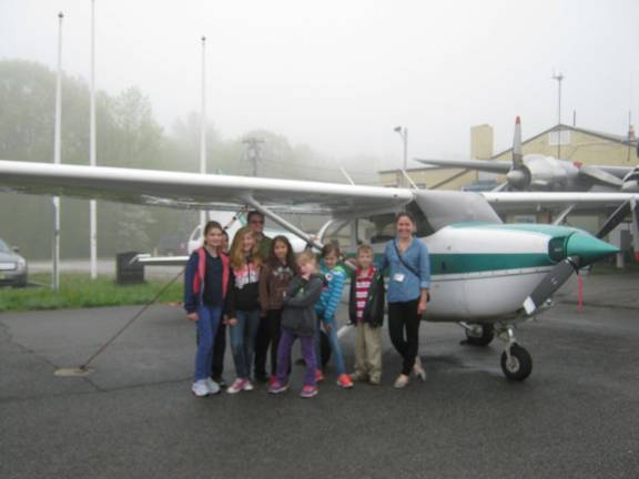 The foggy day didn't dampen the students' spirits.