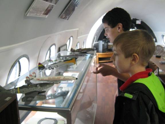 The kids got to see things from the inside of the planes too.