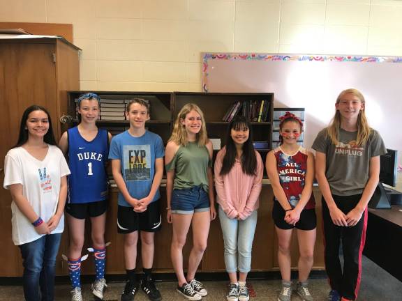 Citizens of the Month of June: Sophia Aciego, Emma Shorter, Aidan Becker, Shayla Stillman, Stephanie Huang, Alyssa DeGraaf, John Orlowski.