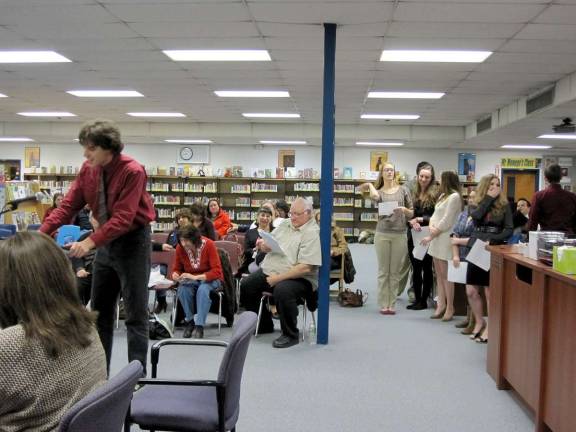 Photo by Patricia Keller Junior Matthew Katsuras address the school board about its elections. He was one of the students who is in favor of keepig the school board elections in April, instead of moving them to November.