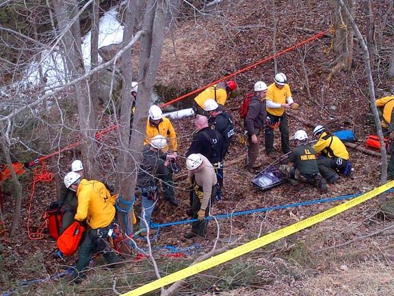 The Delaware Water Gap National Recreation Area’s High Angle Rescue Team assists police with the recovery of the bodyof Gail Dews, 56, of Wayne, N.J. (Photo: Delaware Water Gap NRA)