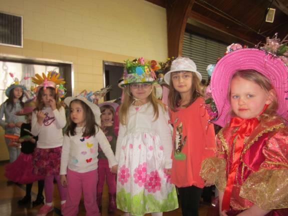 Pastels were plentiful - as were bunnies and eggs - on these bonnets.