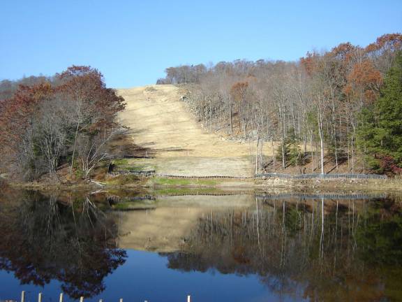 PHOTO BY ANN GENADER This area off Clinton Road was stripped of trees during the Tennessee Gas Pipeline Company 300 Line Project. The company is replacing the trees at new sites throughout the Township of West Milford.