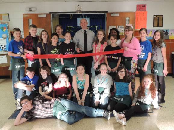 Matthew Strianse was the special guest who opened the TREP$ Marketplace for the students at Upper Greenwood Lke Elementary School.