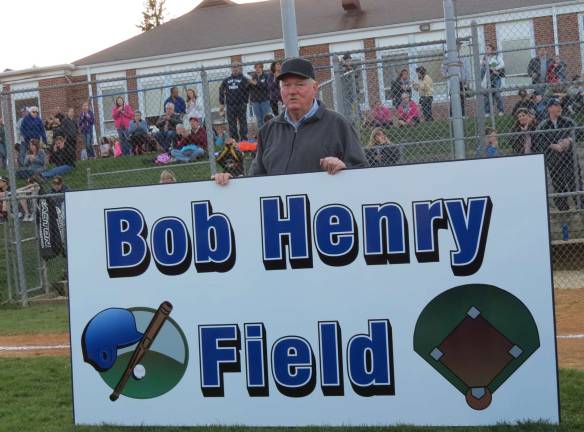 Photo by Patricia Keller Bob Henry was surprised last month when the West Milford Little League announced it would name the T-Ball field for him.
