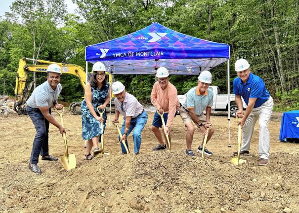 Major donors pose at the ground breaking July 12.