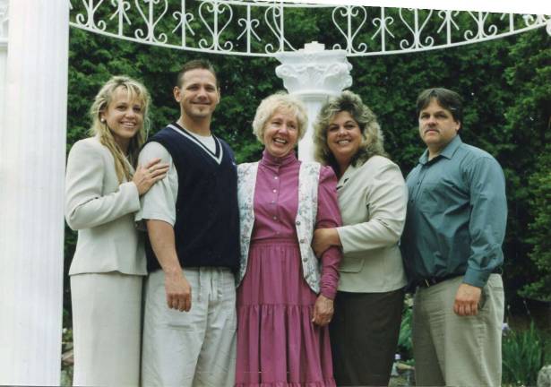 Christel Dygos is surrounded by her children, Cathy, Rich, Christine and Ron.