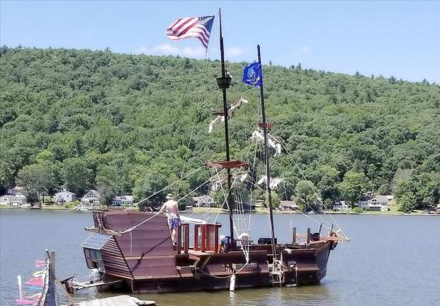 The Pinecliff Lake pirate ship.