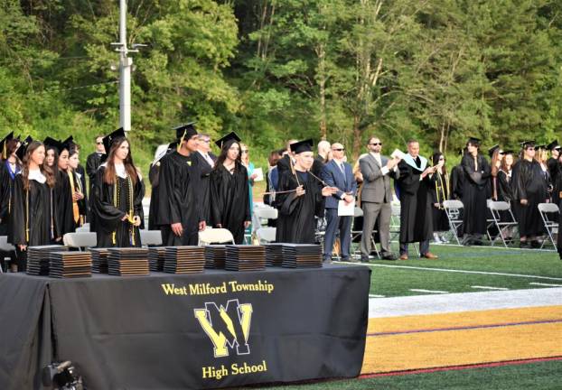 The audience applauds the West Milford Township High School Class of 2023 at the graduation ceremony Monday, June 19 at McCormack Field. (Photos by Fred Ashplant)