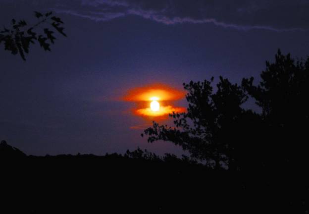 There was a big, beautiful summer moon hanging low over Greenwood Lake on Saturday, 7/12/14.