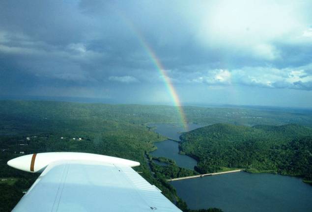 Another beautiful photo submitted by a reader. This shows a rainbow over the Monksville Reservoir. The photo was taken by pilot James Warden.
