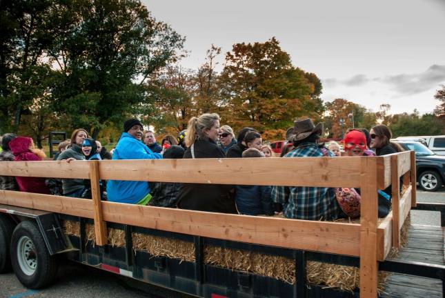 Hay, hay, hay! Hayrides were part of the fun at the township Halloween event Saturday.