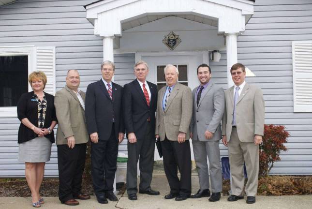 Pictured from left to right are Roni Brandt, Lakeland Bank assistant vice president; Scott Milliken, DPD executive director; Tom Shara, Lakeland Bank president and CEO; Robert B. Nicholson III, Eastern Propane president; Robert B. Nicholson, Eastern Propane chairman; Christopher Brancato, DPD development director and Russell Dunn, Lakeland Bank vice president.