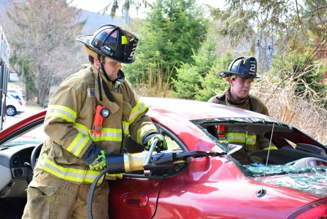 Firefighters from Company 2 demonstrated a car extrication for those who came out to their open house last Saturday.