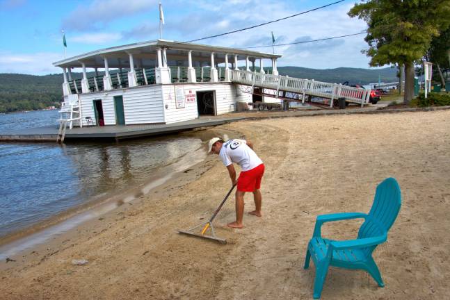 Mike Janisheski helped kept this beach in Awosting on the shore of Greenwood Lake spotless. Labor Day weekend was the last day lifeguard were on duty, a sign the days of summer are coming to a close. Photos by Don Webb