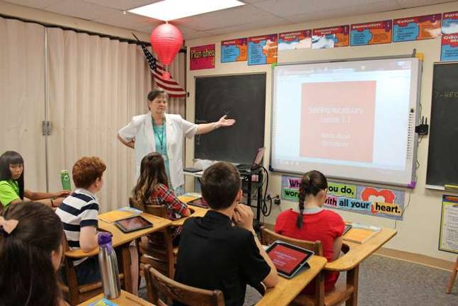 The 7th graders returned to school and were excited to see that ipads were part of their class routine.