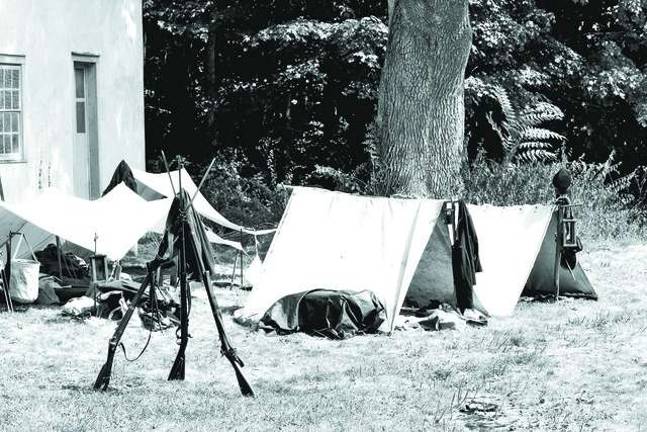 The 6th New Hampshire Regiment set up tents at Long Pond Iron Works to show what an encampment would look like from the Civil War.