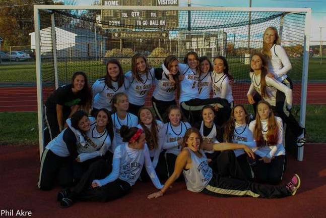 The 2013 field hockey team, led by Krista Rieder Provost, far left in black, went to the group championship game.