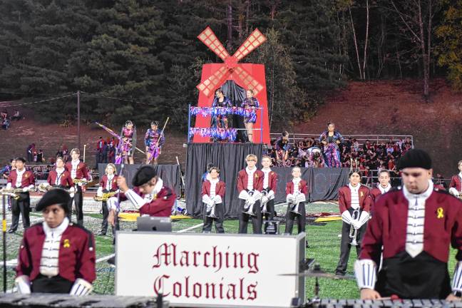 The Morristown High School band performs.