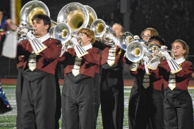 The Morristown High School band performs.