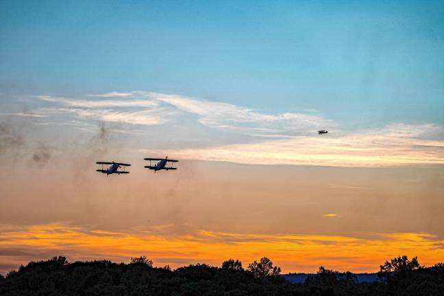 Next Gen Eagles taking off during the Third Strike Wingwalking performance. (Photo by TJ Nolan)