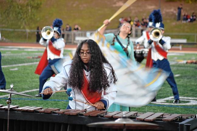 The Lenape Valley Regional High School band performs.