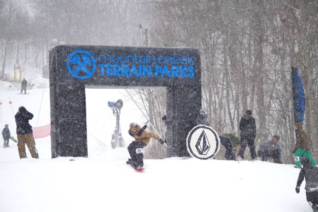 Andrew Wolak, 17, of Vernon is shown heading into his final and prize winning finish in the competition.