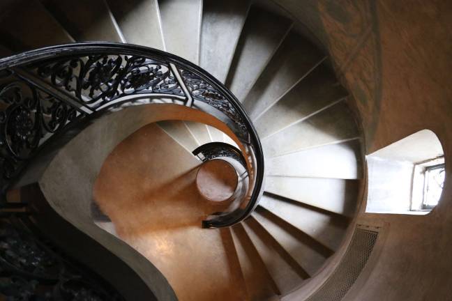 The staircase at Skylands Manor is impressive from any angle, but photographer Don Webb certainly captured an interesting one.