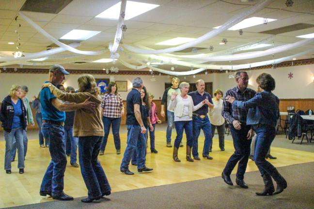 Line dancing at the Elks