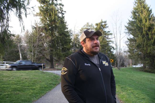 From the road, you couldn't see down the hill where the truck had landed in the pond, Saracco said.