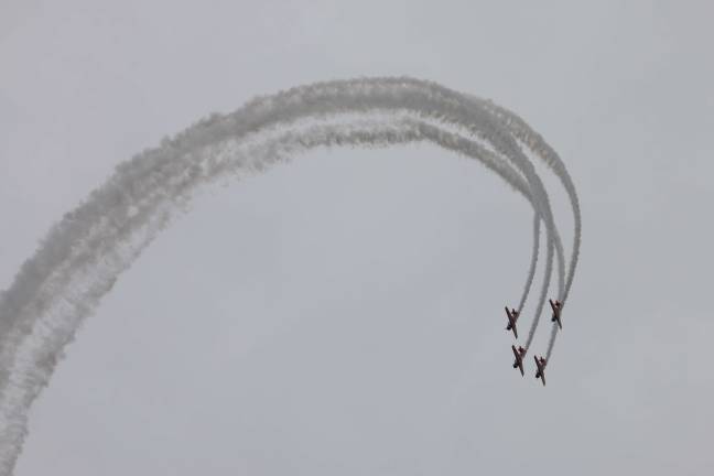 Show planes amazed visitors with their loops.