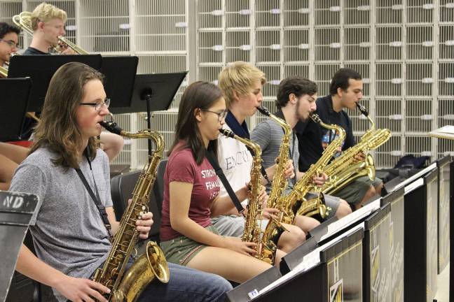 Photo by Justina AddiceThe Jazz Academy’s saxophone section is hard at work practicing the music they love.