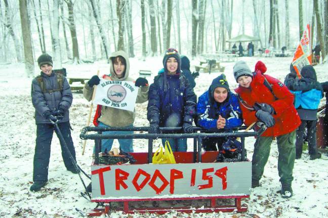 Troop 159 also sent The Blackhawk Patrol to compete at the Klondike derby. They are Tom Barker, Ryan Palomba, Sean Rodriguez, Nick Saller and David Lesch.
