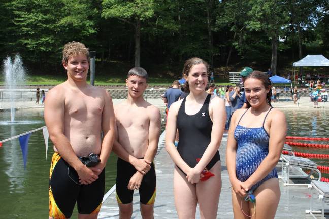Photos provided From left, West Milford Swim team members Connor Cassidy, Mike Nowacki, Colleen Coyman and Toni Feigel.