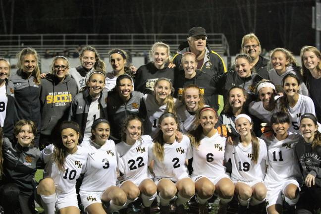 Photo provided This photo of the West Milford girls' soccer team was taken on senior night. The team has 14 players returning in 2017, eight of them starters.