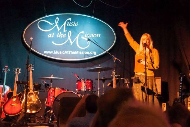 Source: Facebook Sara Gallmann, a founding member of Music at the Mission, was also the MC for its open mics and concerts.