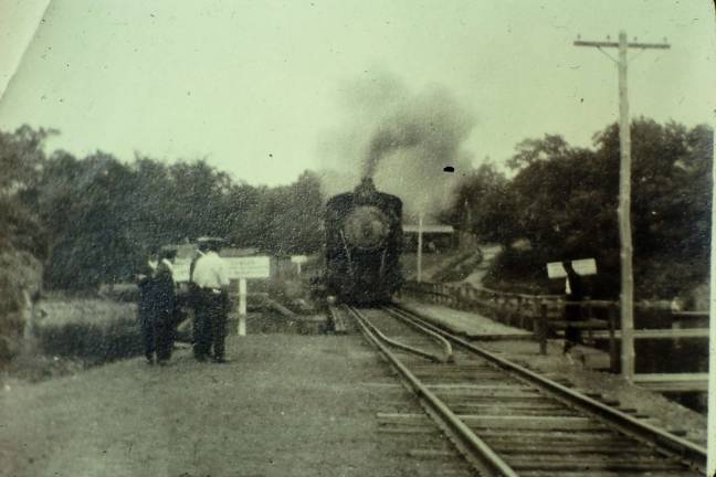 Train at Sterling Station on Greenwood Lake.