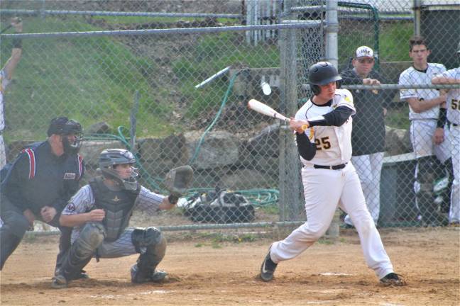 Christian Valenzano taking a swing during Monday's home win over Wayne Hills. garrett hemmerich photos