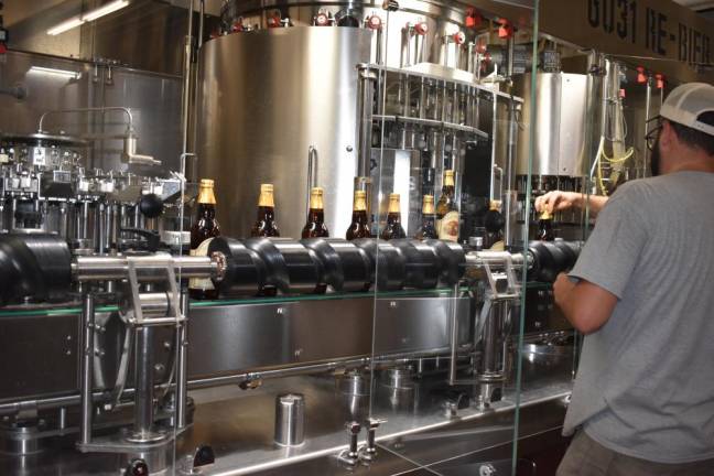 The bottling process at Doc’s Hard Cider.