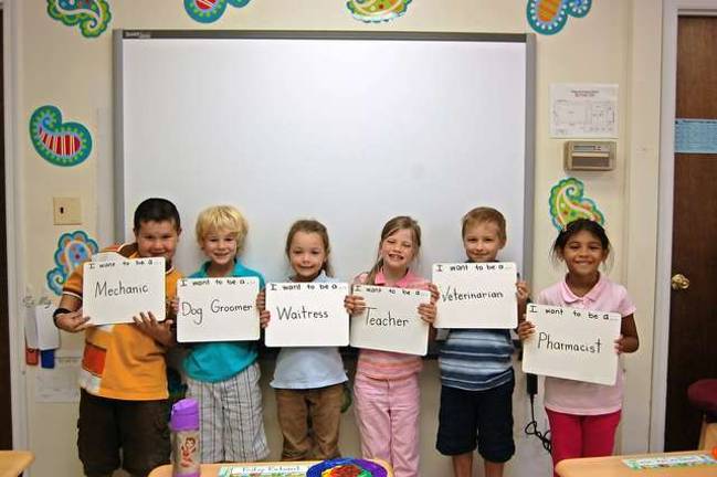 Photos provided The first graders were very busy making plans for what they want to be when they grow up!