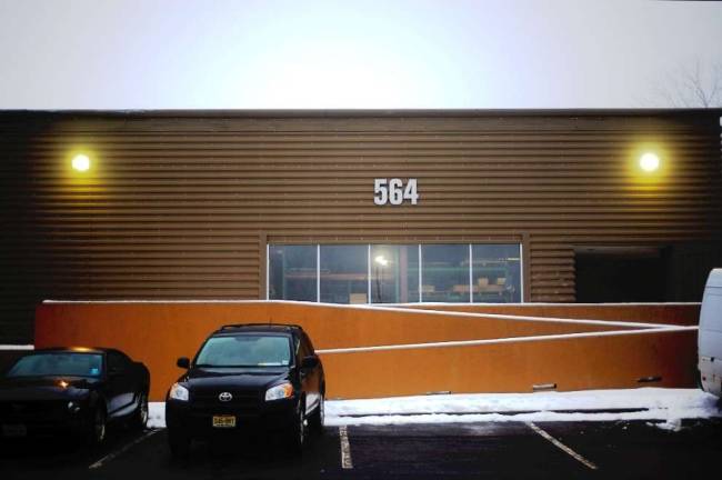564 Lafayette Road, Sparta, a warehouse space associated with the Hurricane Sandy Relief Foundation (Photo by Joshua Rosenau)