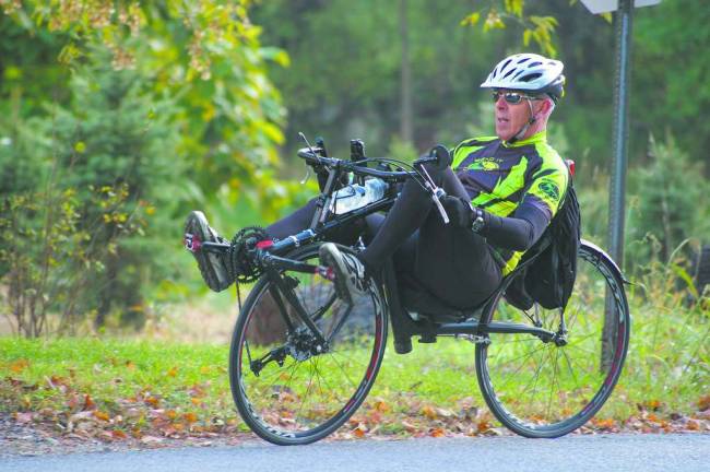 Photo by Warwick Wallon A cyclist at last year's bike tour