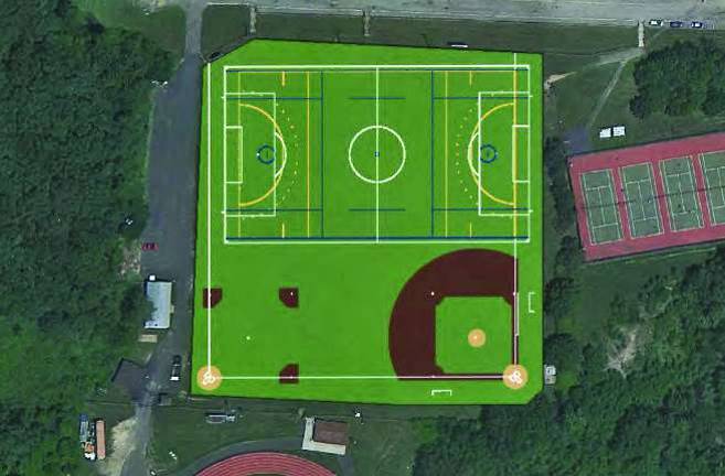 This is the rendering of the synthetic turf field proposed by the Recreation Advisory Committee.