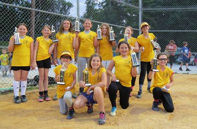 The Minors' first place team was “West Milford Pharmacy”: Manager- Kevin Babbitt, Coaches- Eric Ginder, Patrick Harvey, Susan Hazen Players - Molly Babbitt, Farrah Bekiers, Emily Geller, Emily Ginder, Erin Harvey, Brianna Hazen, Alyssa Heddy, Hailey Mefford, Anna Peterson, Sarah Picioccio, and Riley White.
