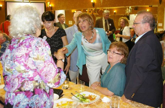 State Senator and gubernatorial candidate Barbara Buono during the meet and greet portion of the fundraiser.