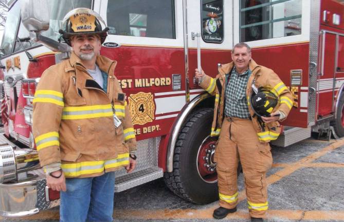 Photo provided by Liam Glinane John Franzino, left, and Paul Barker have given 74 years of service to the township as firefighters.