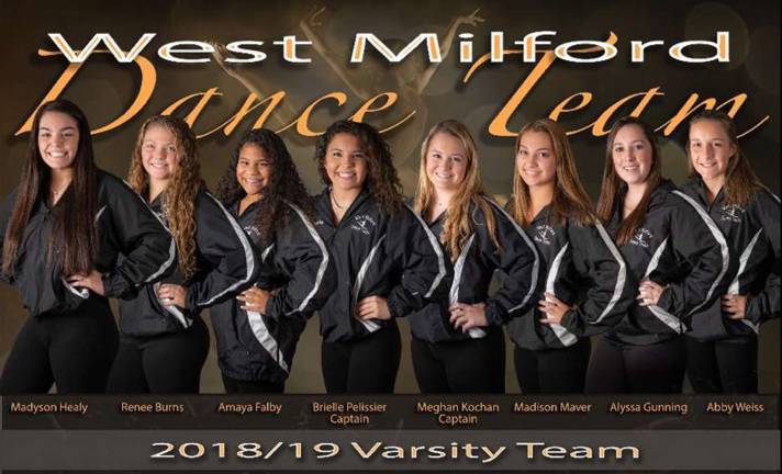 WMHS Varsity Dance team members Madyson Healy, Renee burns, Amaya Falby, Brielle Pelissier, Meghan Kochan, Madison Maver, Alyssa Gunning, and Abby Weiss.