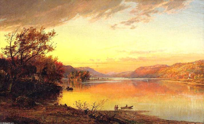 Oil painting of Greenwood Lake by Jasper Francis Cropsey